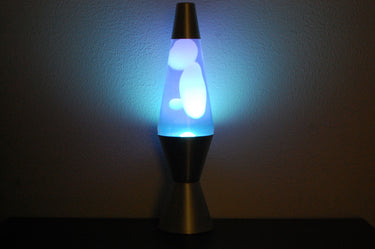 14.5 inch 20oz Lava Brand Motion Lamp Blue Liquid White Wax Retro Home Decor